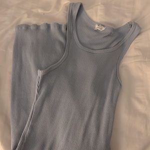 Cotton On Bodycon ribbed fitted dress sky blue S